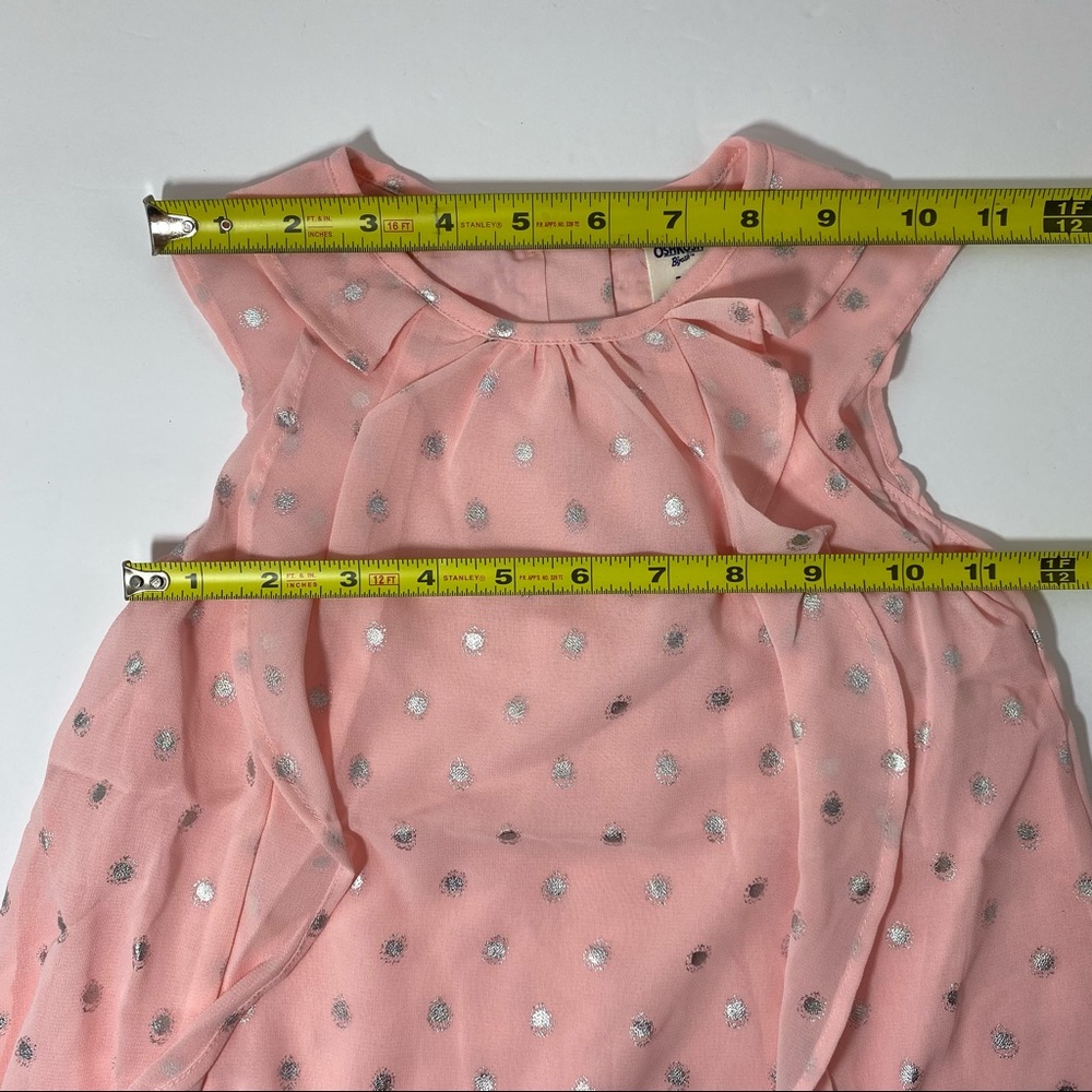 Toddler Girl OshKosh B'gosh Short Sleeve A-Line Foiled Dot Chiffon Dress - Picture 7 of 12
